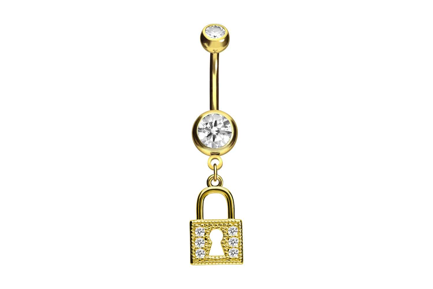 Chirurgenstahl Bananabell mit Brass-Design SCHLOSS ++SALE++